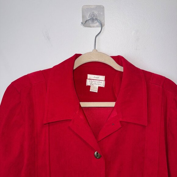 Christopher & Banks Women's Red Button-Up Jacket Size L - Picture 4 of 6